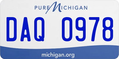 MI license plate DAQ0978