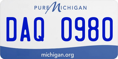 MI license plate DAQ0980