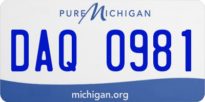 MI license plate DAQ0981