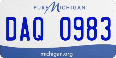 MI license plate DAQ0983