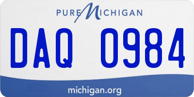MI license plate DAQ0984