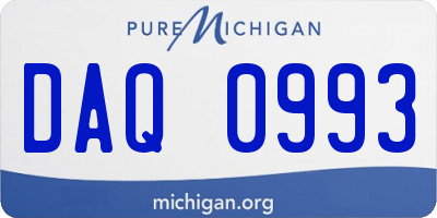 MI license plate DAQ0993