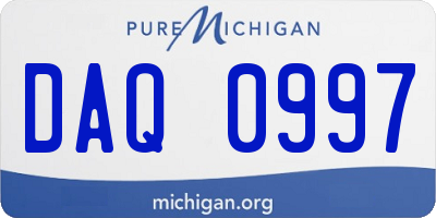 MI license plate DAQ0997