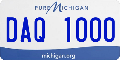 MI license plate DAQ1000