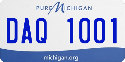 MI license plate DAQ1001