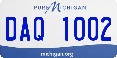 MI license plate DAQ1002