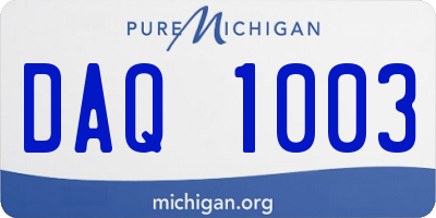 MI license plate DAQ1003