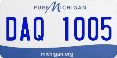 MI license plate DAQ1005
