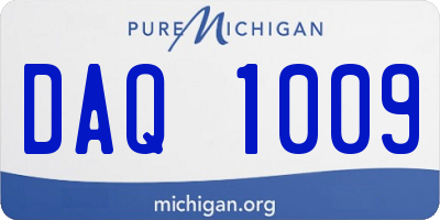 MI license plate DAQ1009