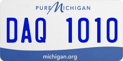 MI license plate DAQ1010