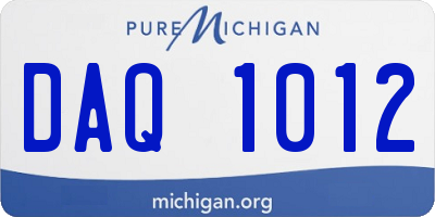 MI license plate DAQ1012
