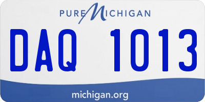 MI license plate DAQ1013