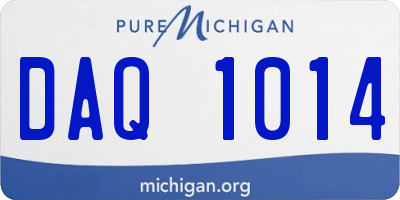 MI license plate DAQ1014