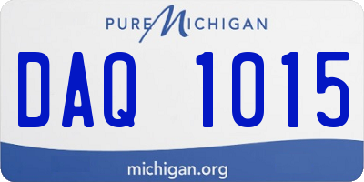 MI license plate DAQ1015