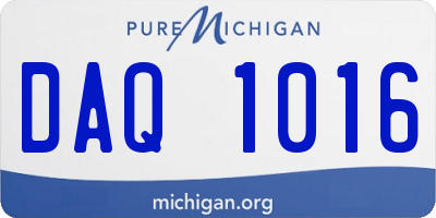 MI license plate DAQ1016
