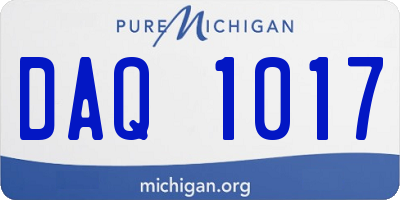 MI license plate DAQ1017