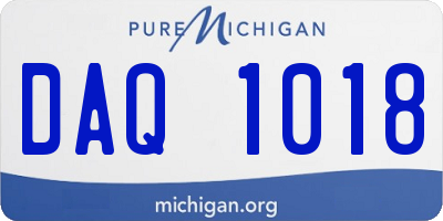 MI license plate DAQ1018