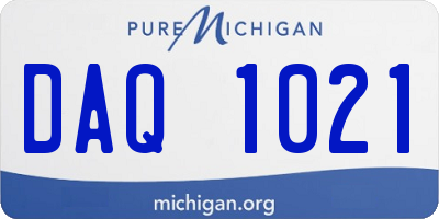 MI license plate DAQ1021