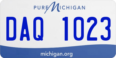MI license plate DAQ1023