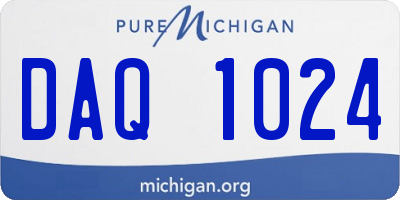 MI license plate DAQ1024