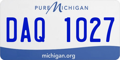 MI license plate DAQ1027