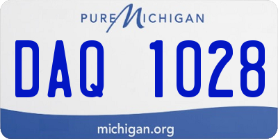 MI license plate DAQ1028