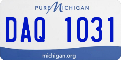 MI license plate DAQ1031