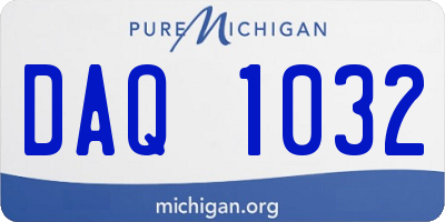 MI license plate DAQ1032