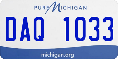 MI license plate DAQ1033