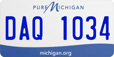 MI license plate DAQ1034