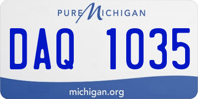 MI license plate DAQ1035