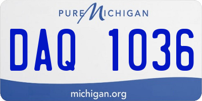 MI license plate DAQ1036