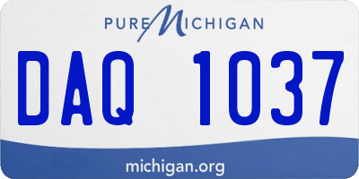 MI license plate DAQ1037