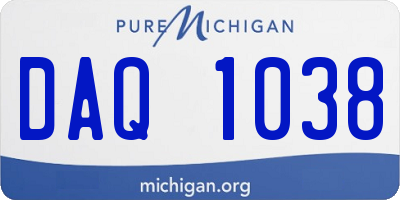 MI license plate DAQ1038