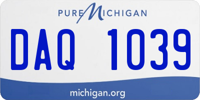 MI license plate DAQ1039