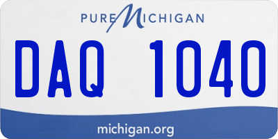 MI license plate DAQ1040