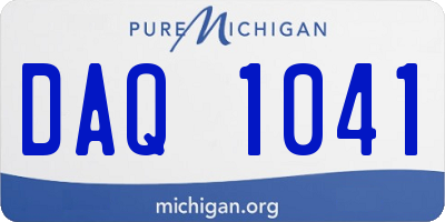 MI license plate DAQ1041
