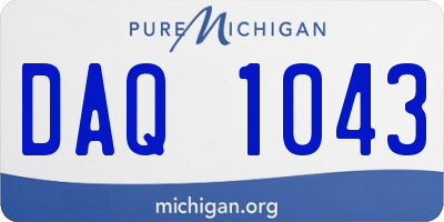 MI license plate DAQ1043