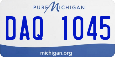 MI license plate DAQ1045