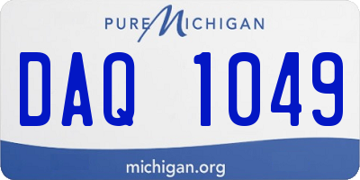 MI license plate DAQ1049
