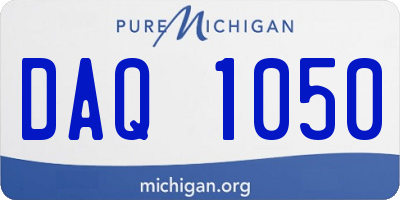 MI license plate DAQ1050