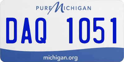 MI license plate DAQ1051