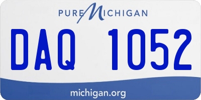 MI license plate DAQ1052
