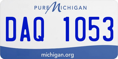 MI license plate DAQ1053