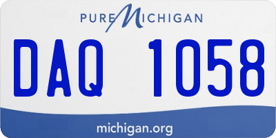 MI license plate DAQ1058