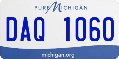 MI license plate DAQ1060