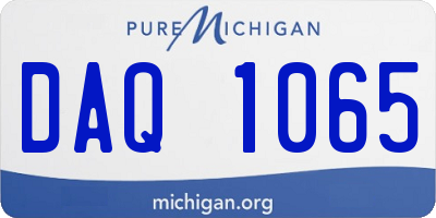MI license plate DAQ1065