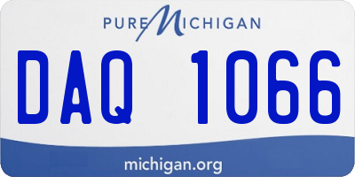 MI license plate DAQ1066