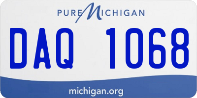 MI license plate DAQ1068