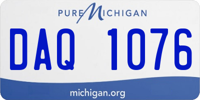 MI license plate DAQ1076